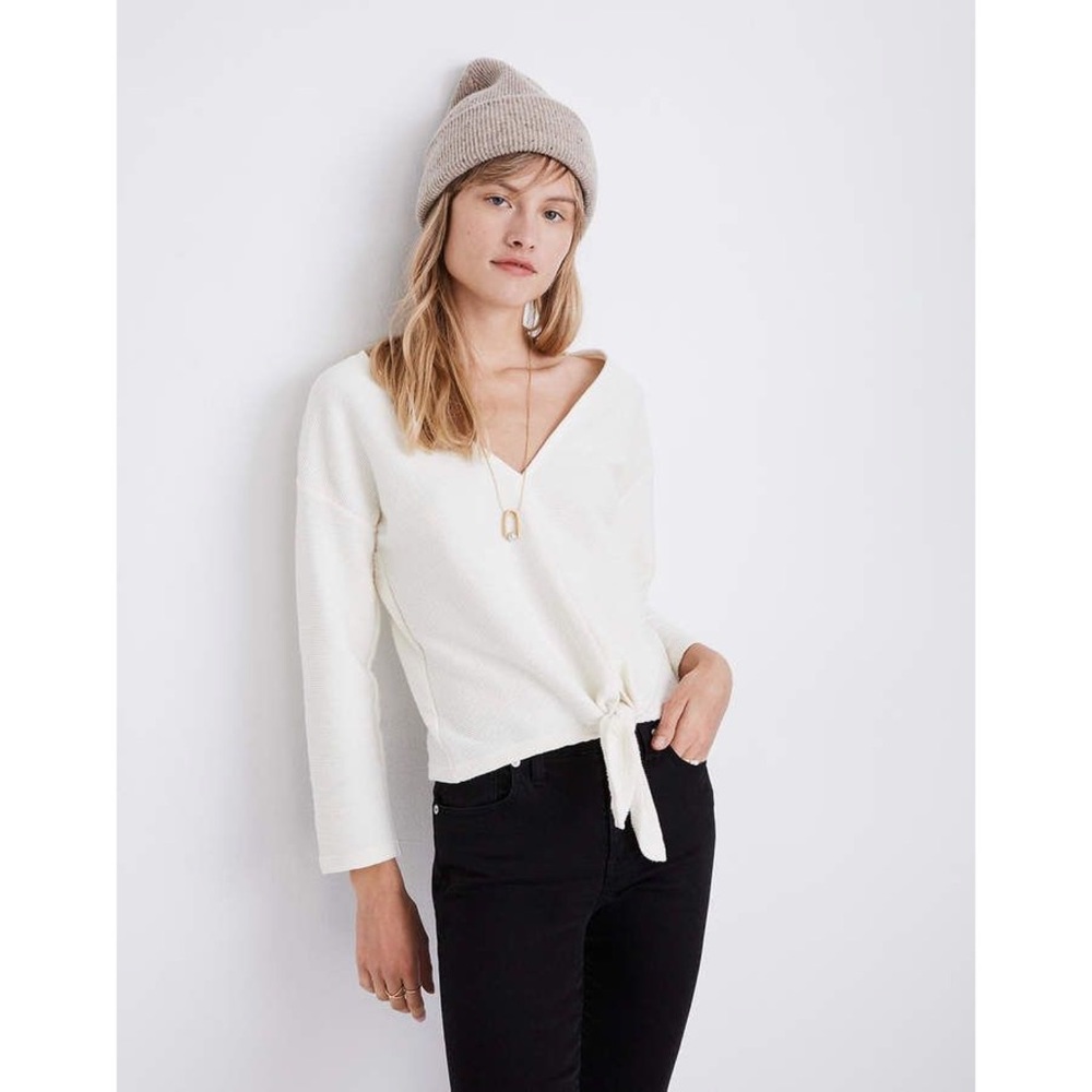 Madewell Texture & Thread Tie Front Top